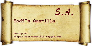 Soós Amarilla névjegykártya